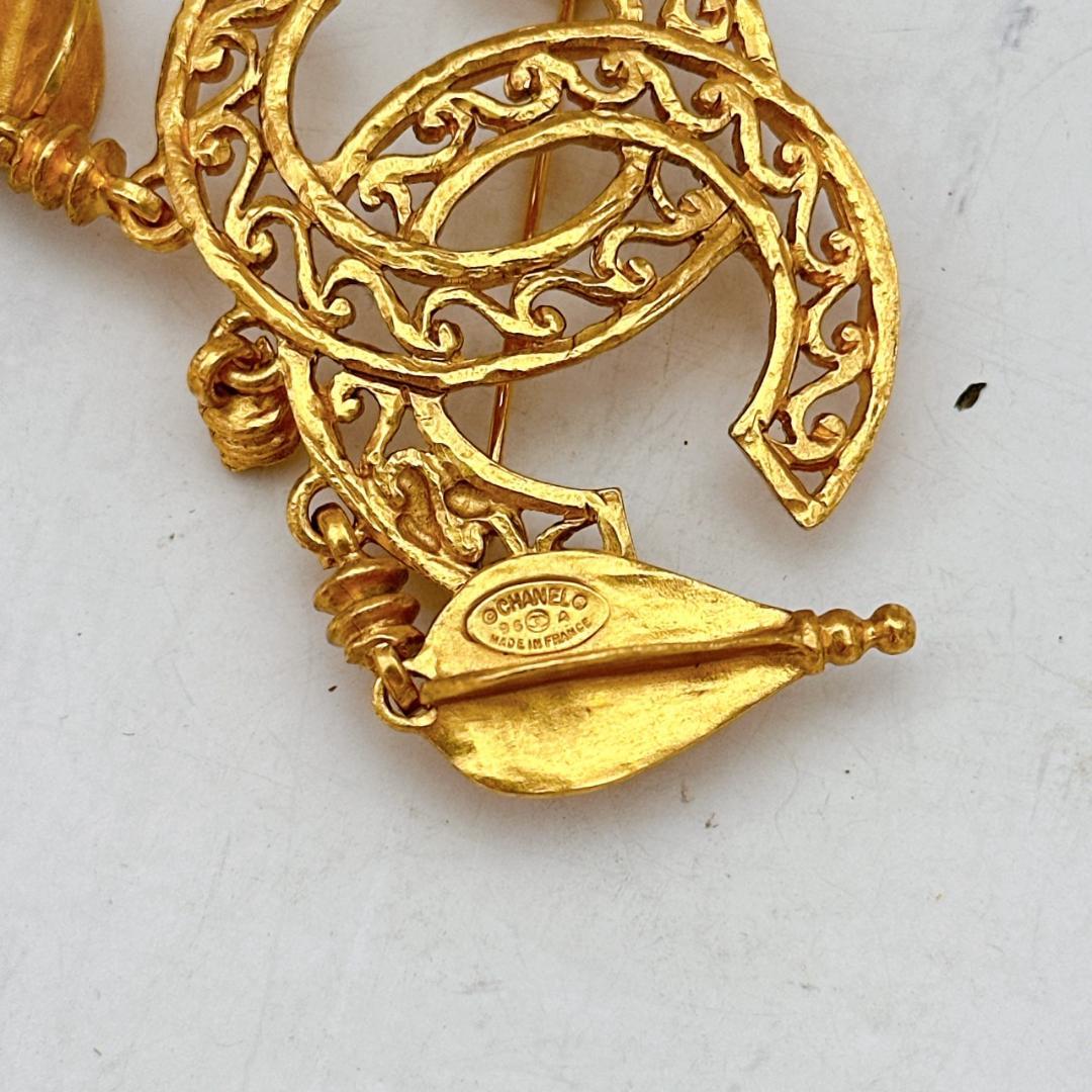 CHANEL シャネル ココマーク ヴィンテージ ブローチ 刻印95A フリンジ