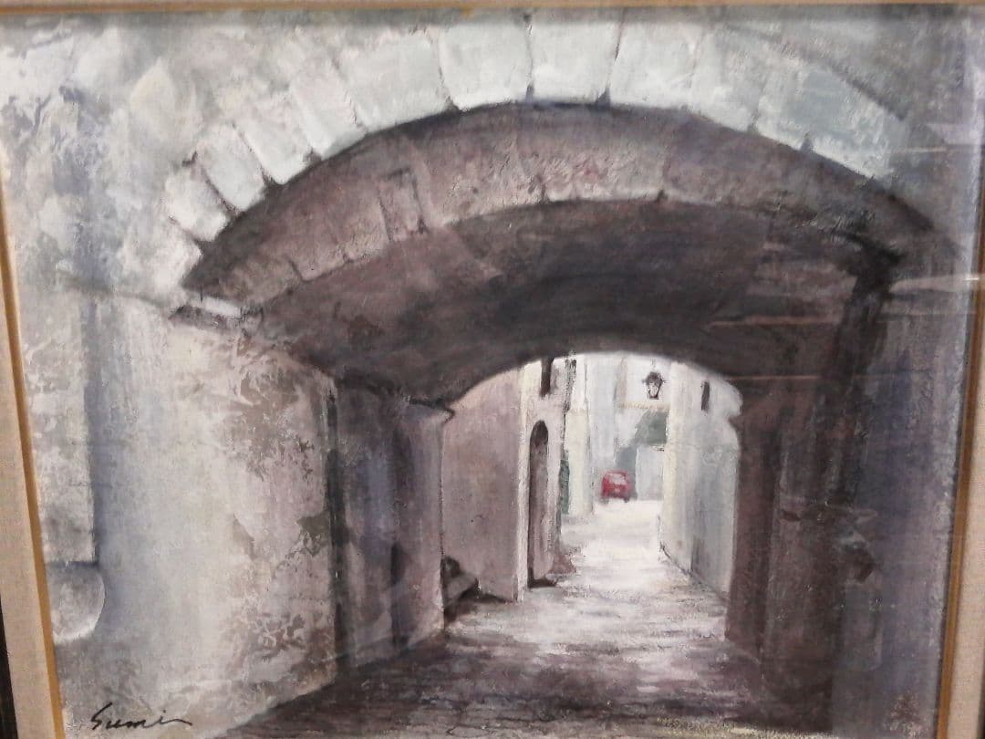 イタリア 要塞都市 白い迷宮 オストゥーニ f8号 油絵 絵画