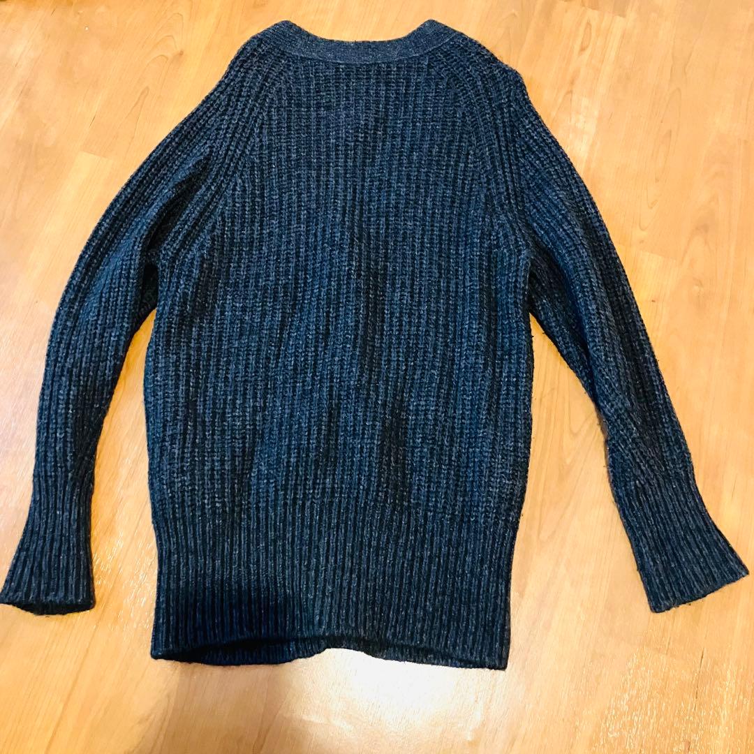 【美品】TICCA Vネックカーディガン　ロング　ダークグレー