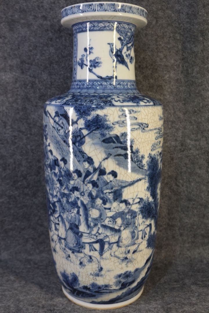 旧家蔵出　清国時代　大型 康熙青花瓷 逸品　陶器　置物