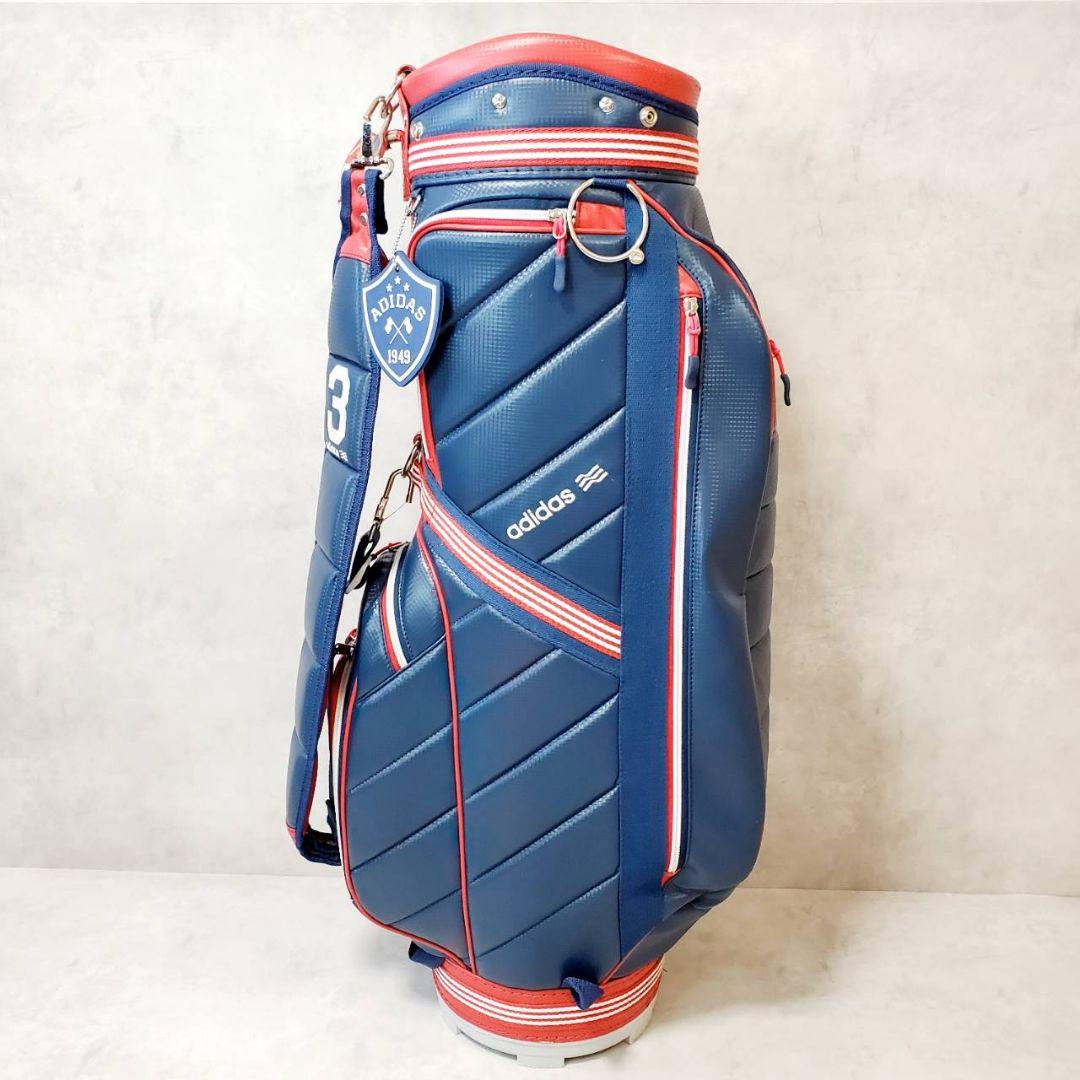 希少 アディダス ゴルフバッグ キャディバッグ ネイビー/レッド adidas