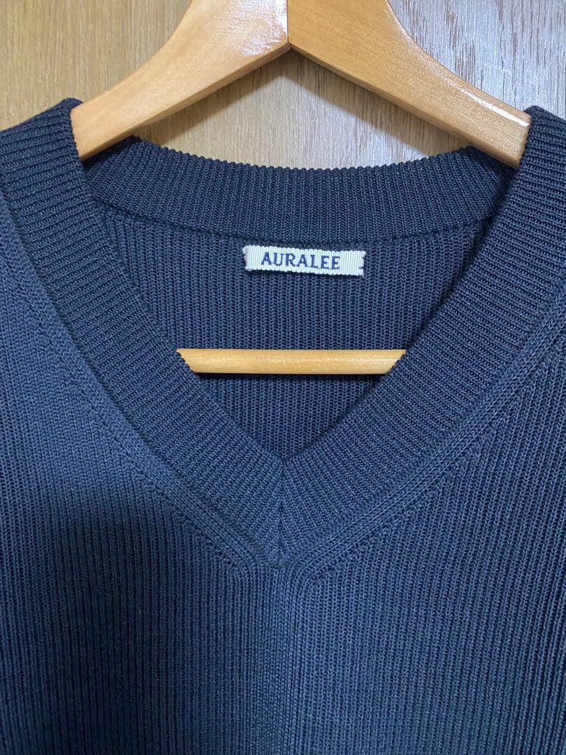 25SSAURALEEFLATYARN RIB KNIT VEST美品❗️