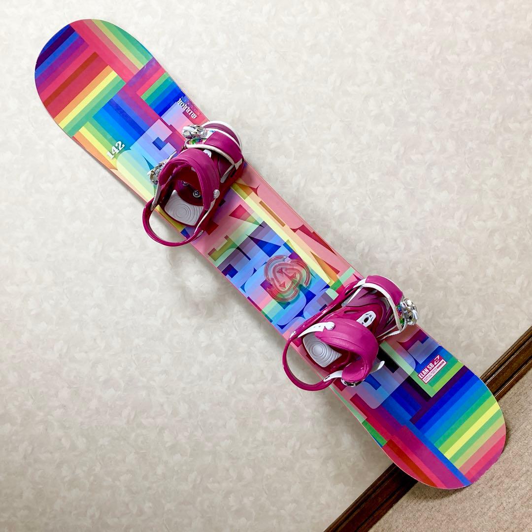 ELAN MIRROR スノーボード　142cm　ピンクバインディング　セット