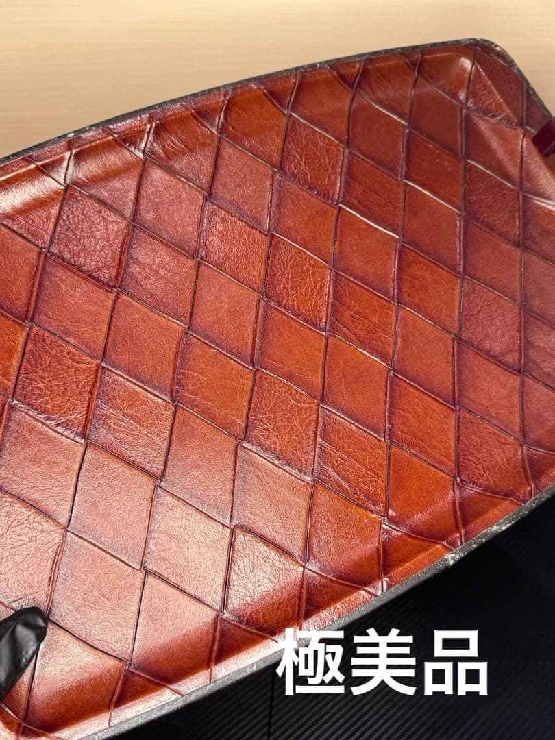 【超希少‼️】昭和 当時物 レザー製 高級感 トレイ アンティーク 工芸品 食器