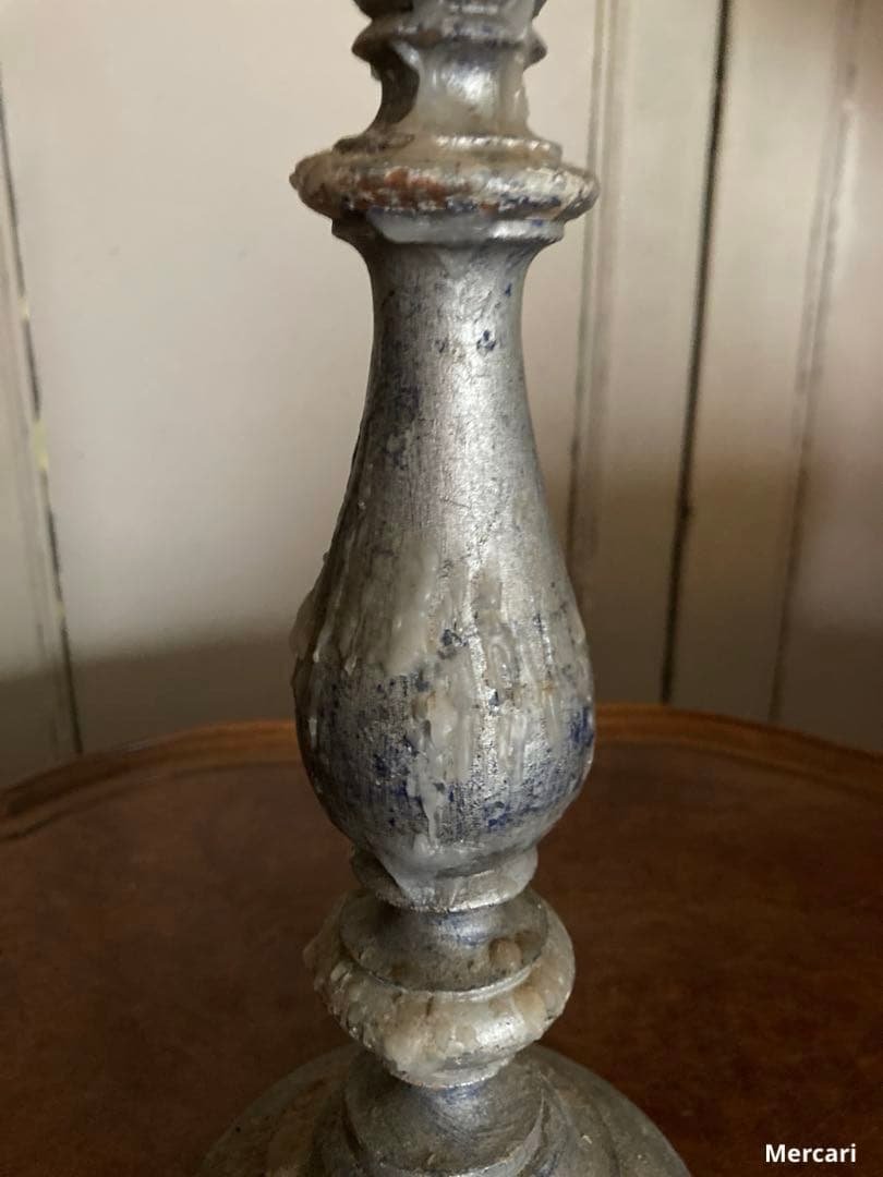 【希少】フランス　19世紀 アンティーク　キャンドルスタンド 木製 シャビー