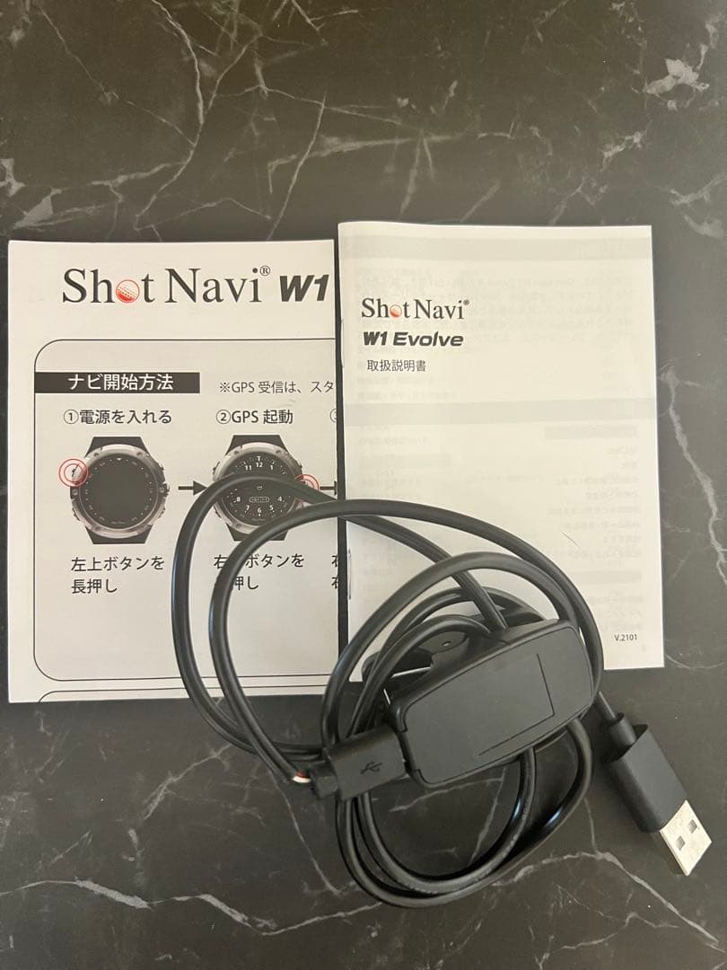 【BOX付】Shot Navi W1 Evolve 黒 ゴルフGPSウオッチ