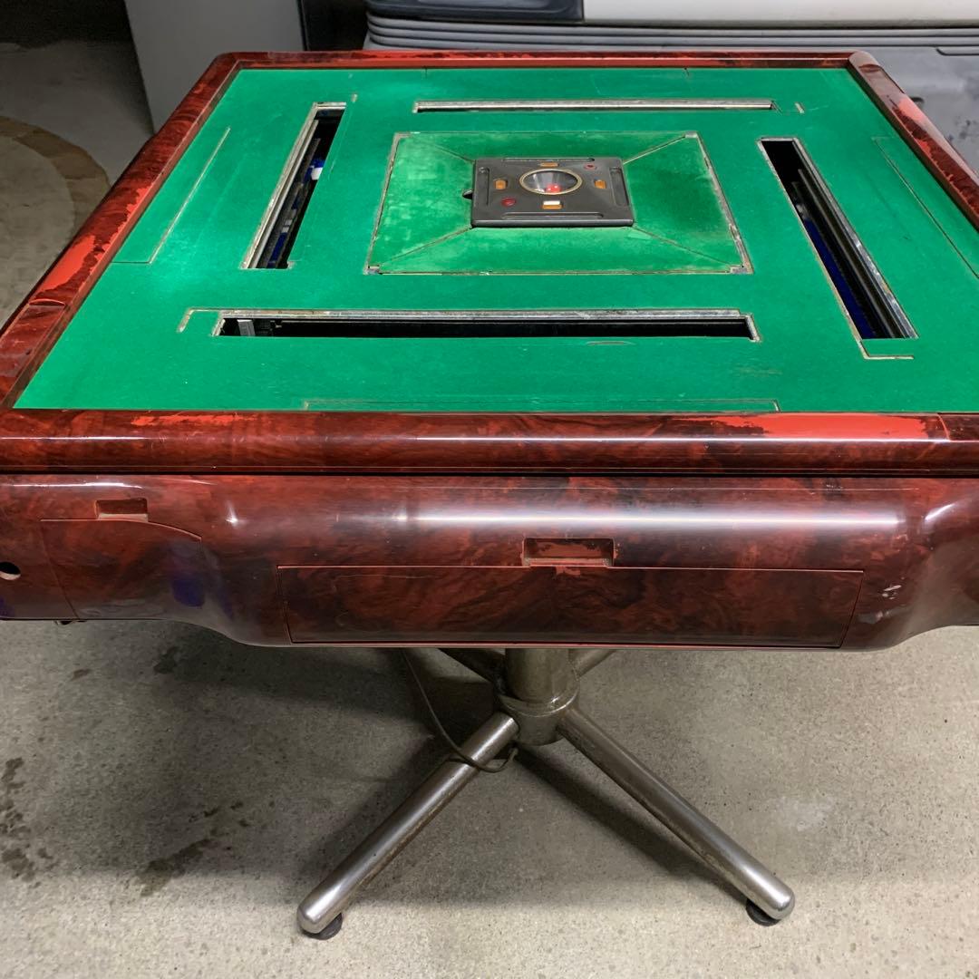 麻雀卓 緑色 回転式 木製 標準サイズ ジャンク