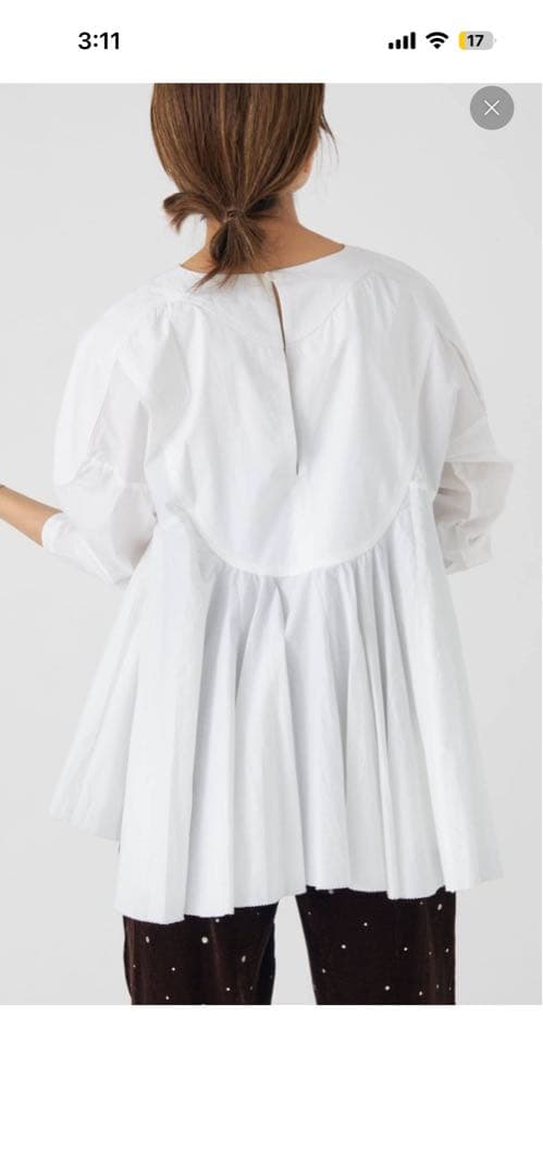 AAYUSHI アユーシ　別注フロントピンタックペプラムブラウス