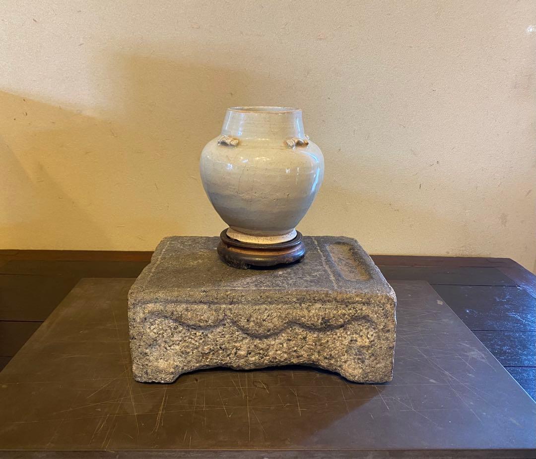 李朝アンティーク　自然石　硯 ・飾り台　花台・香台　ヴィンテージ　レア