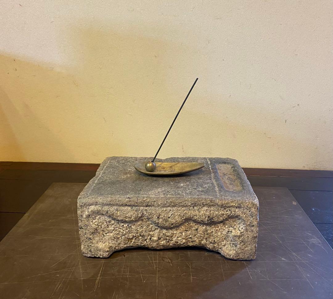 李朝アンティーク　自然石　硯 ・飾り台　花台・香台　ヴィンテージ　レア