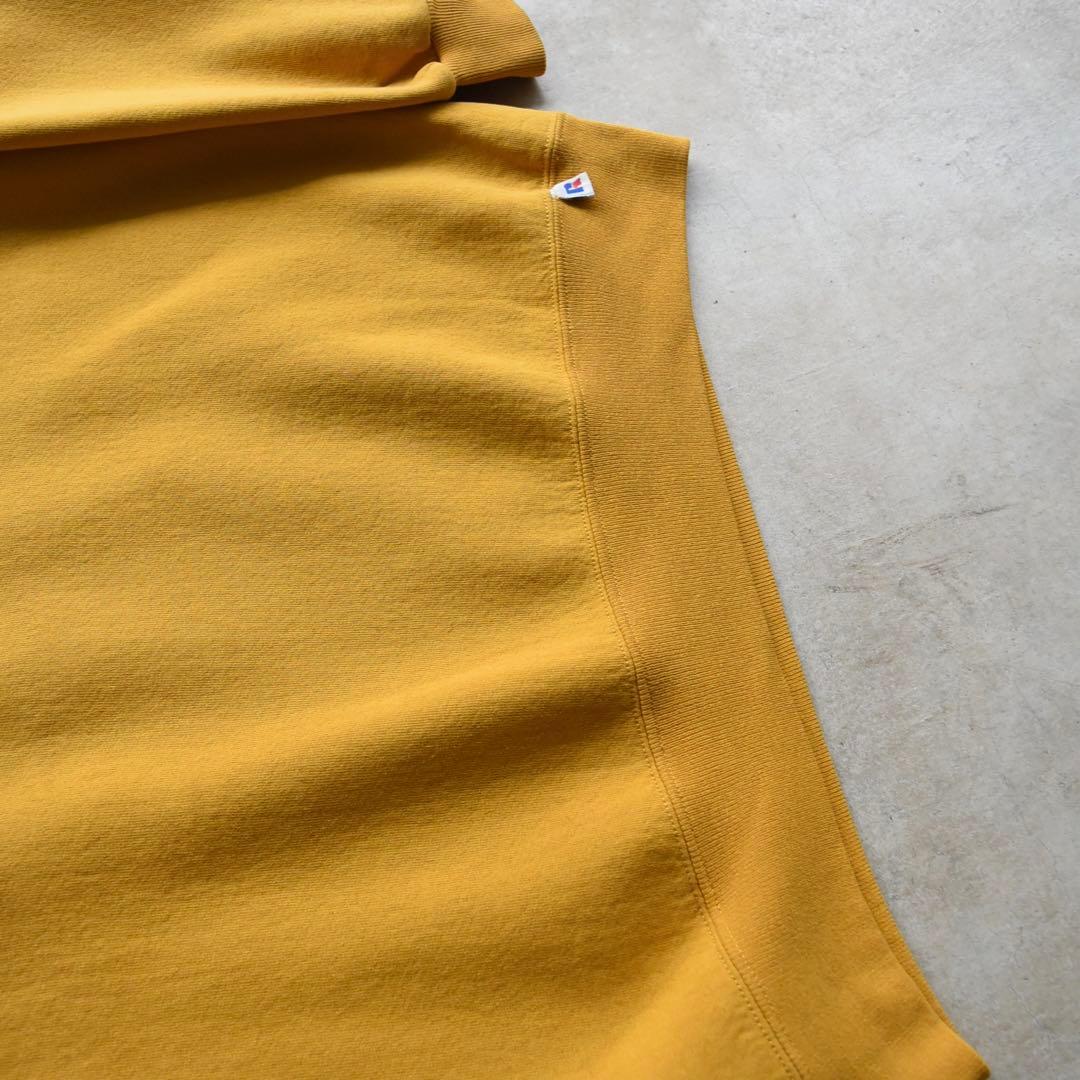 90s RUSSELラッセル 無地スウェット イエローUSA製 XL レアカラー