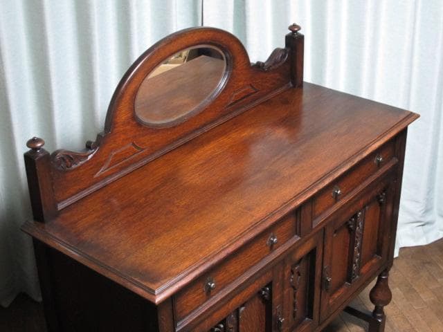 英国 イギリス アンティーク ジャコビアン様式 ブルボーズレッグ サイドボード