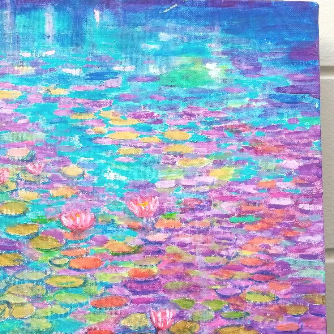 油絵　専用 神秘的な睡蓮池　大キャンバス