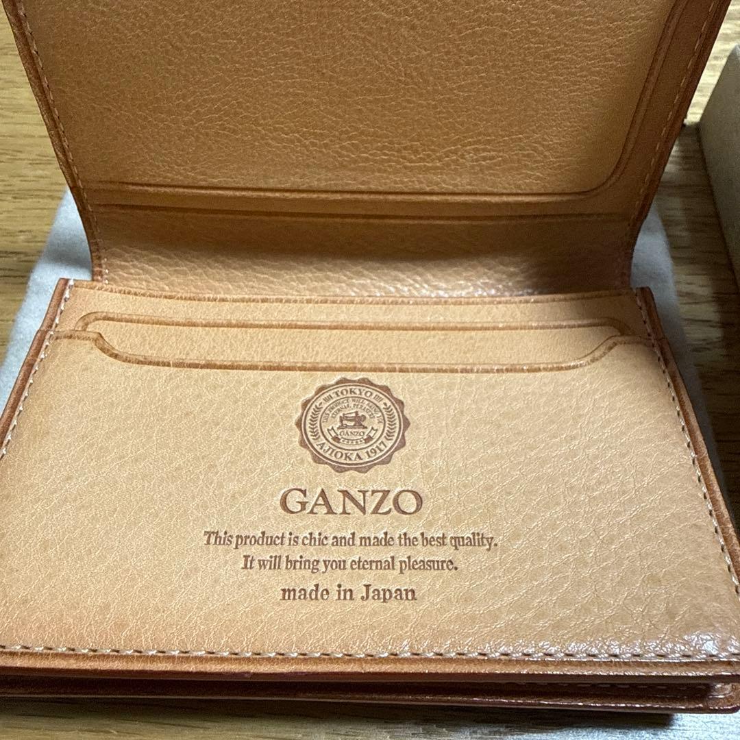 ガンゾ THIN BRIDLE (シンブライドル)通しマチ 名刺入れ ブラック