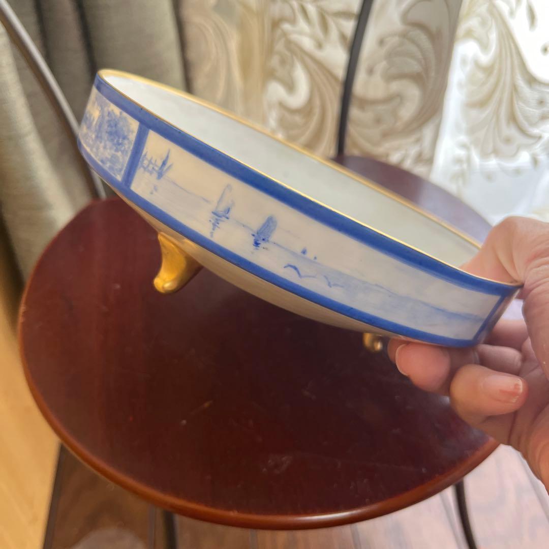 オールドノリタケ三つ脚浅めのボウル　珍しいお品物1910年代の輸出品ラスター？