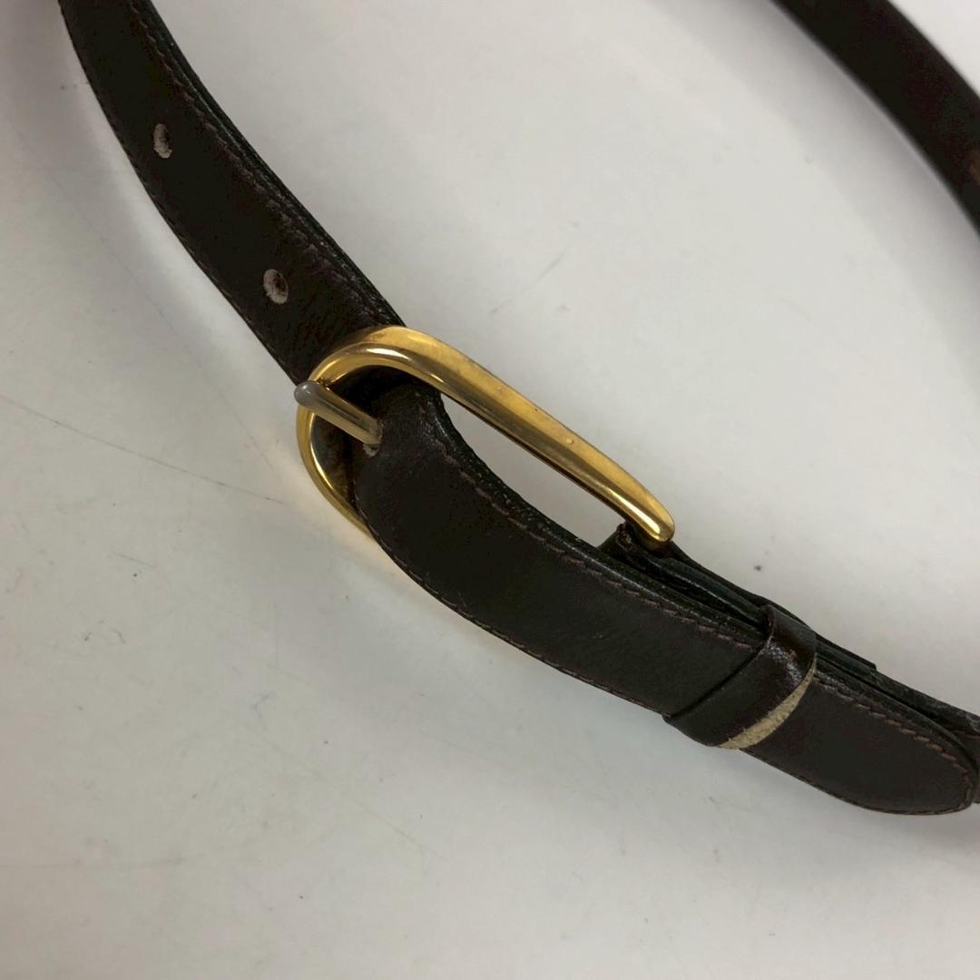 CELINE レザーベルト 馬車金具 ゴールドバックル