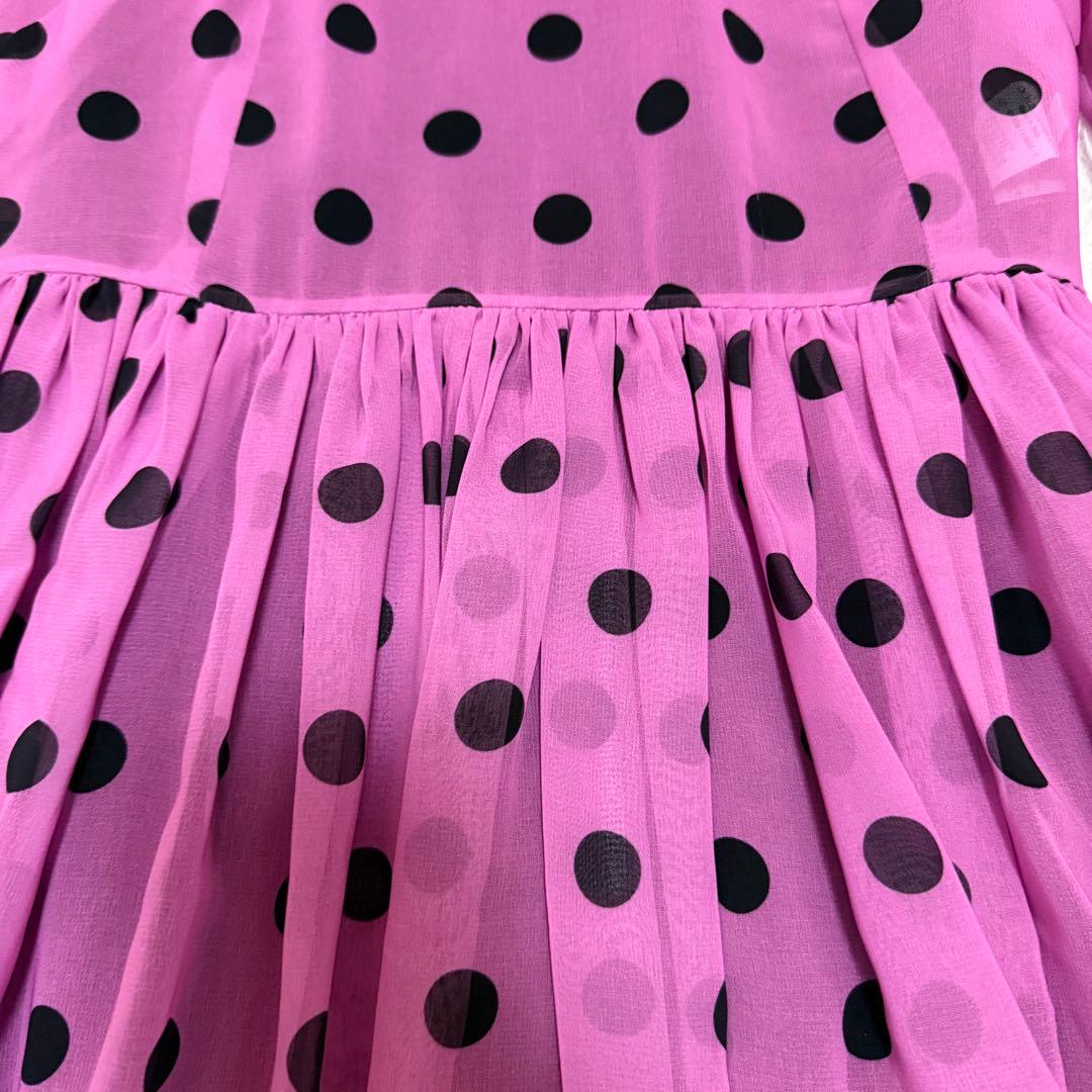 【希少】ドルチェ&ガッパーナ　シルク　ドット柄　ワンピース　36 七分袖