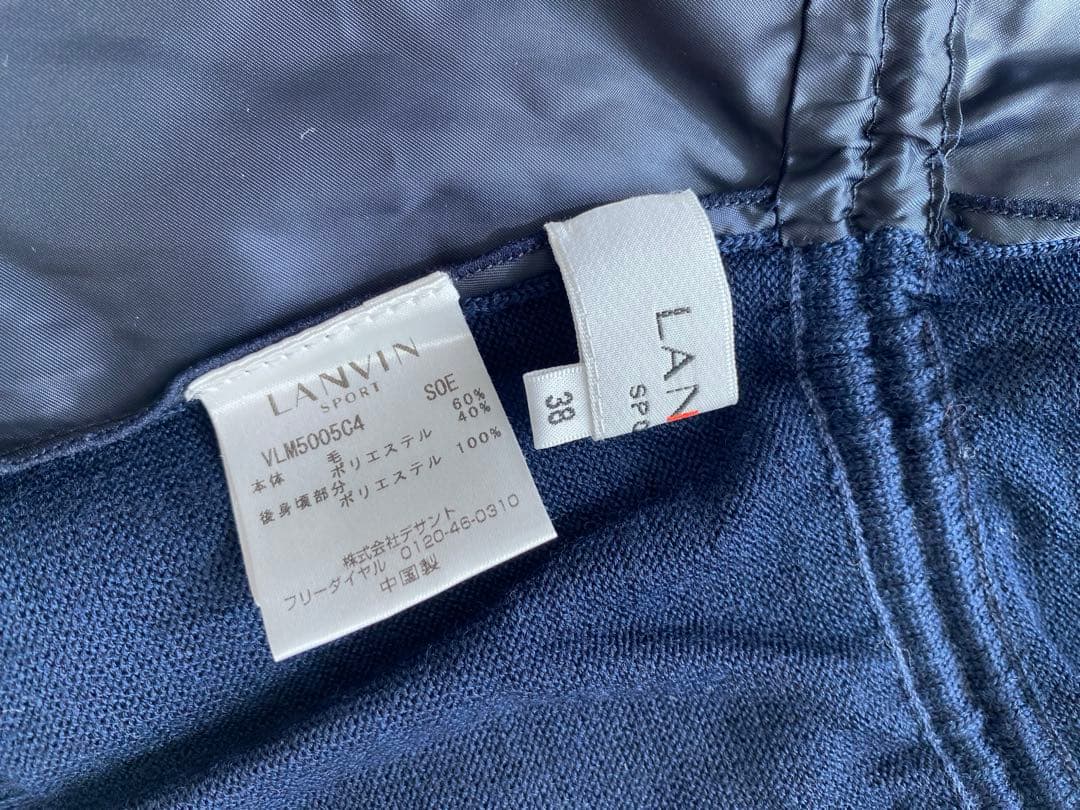 LANVIN 38 ベスト　良品　ランバン　ネイビー色　ゴルフレディースgolf