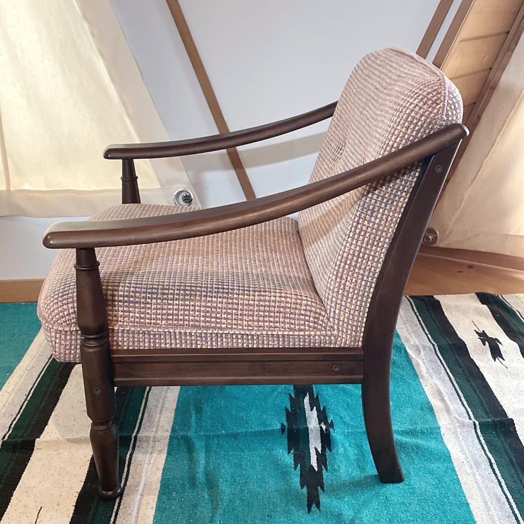 希少　カリモク　チターノ　一人掛け　アーム　ソファ　レトロ　ヴィンテージ