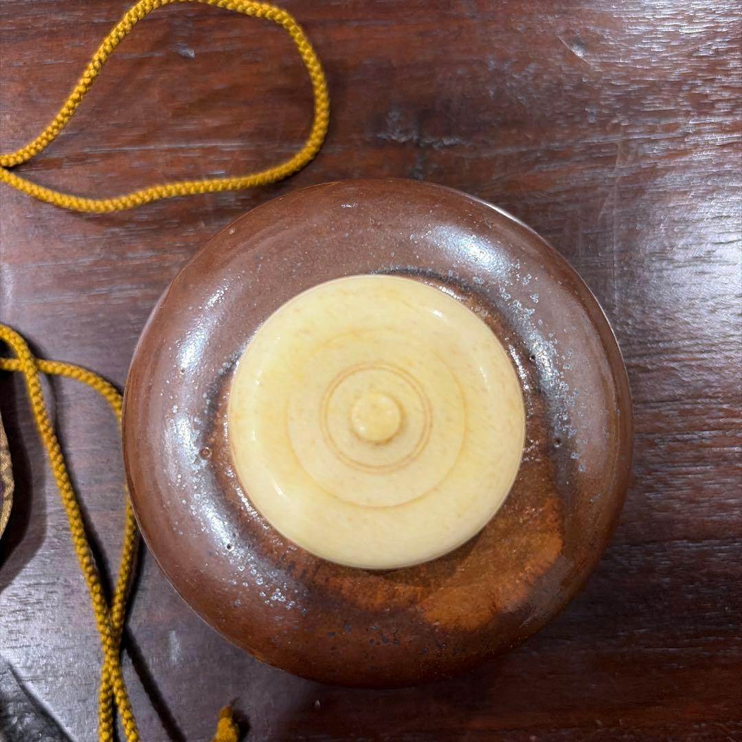 茶道具　茶入　膳所　仕覆付き