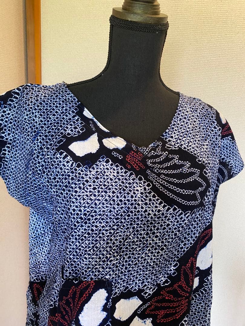 絞り浴衣リメイク　セットアップ