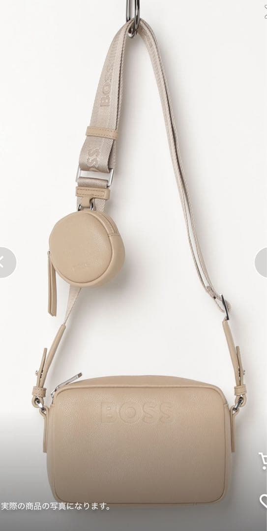 真美子さん愛用！BOSS ベージュ クロスボディバッグ 小物ポーチ付き