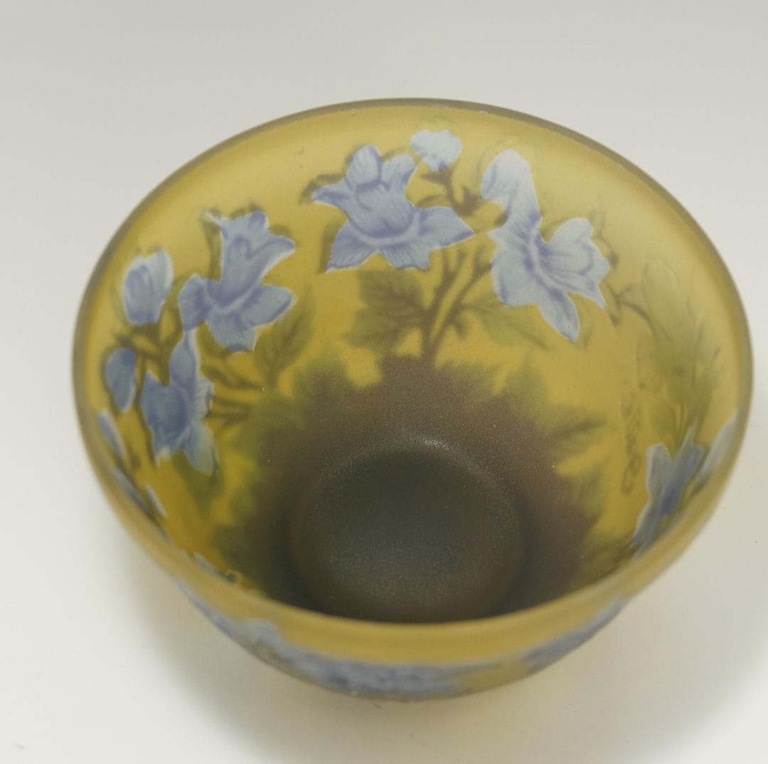 【証明書】　エミールガレ 茶器　ボンボニエール　カメオ彫り　被せガラス