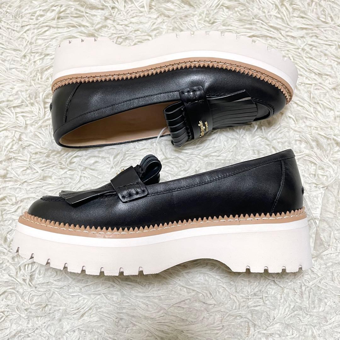 【未使用級】kate spade NEW YORK フリンジローファー 厚底