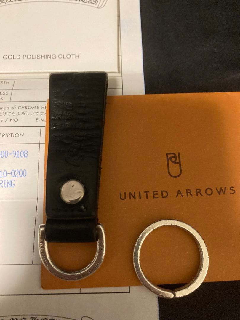 CHROME HEARTS クロムハーツ Dキーリング クロスボタン ブラック