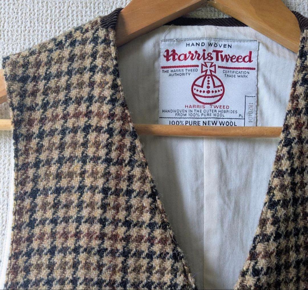 【希少】BEAMS PLUS×ハリスツイード／ベスト／ブラウン