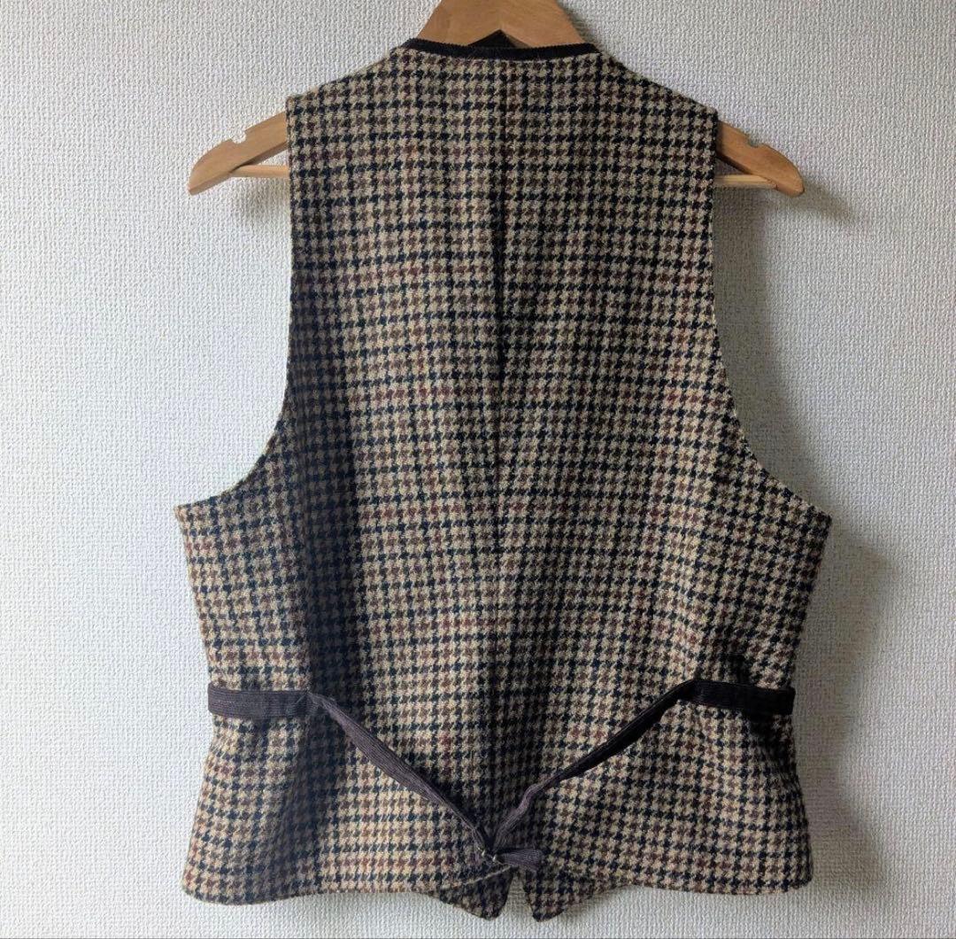 【希少】BEAMS PLUS×ハリスツイード／ベスト／ブラウン