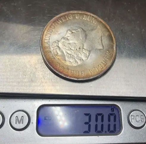 1854年　ヴィルヘルム 2ターレル銀貨　ブラウンシュヴァイク公国(ドイツ)