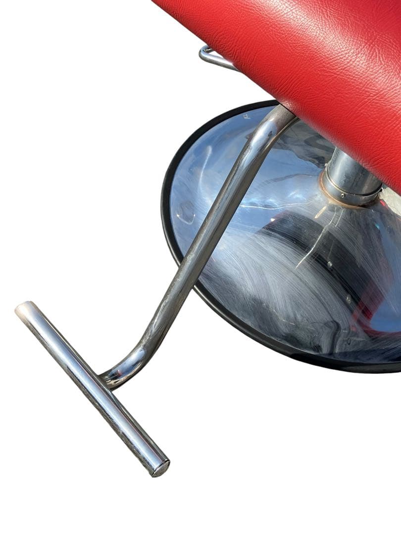 美容室用 セット椅子 スタイリングチェア 油圧昇降式 店舗什器 赤色 レッド