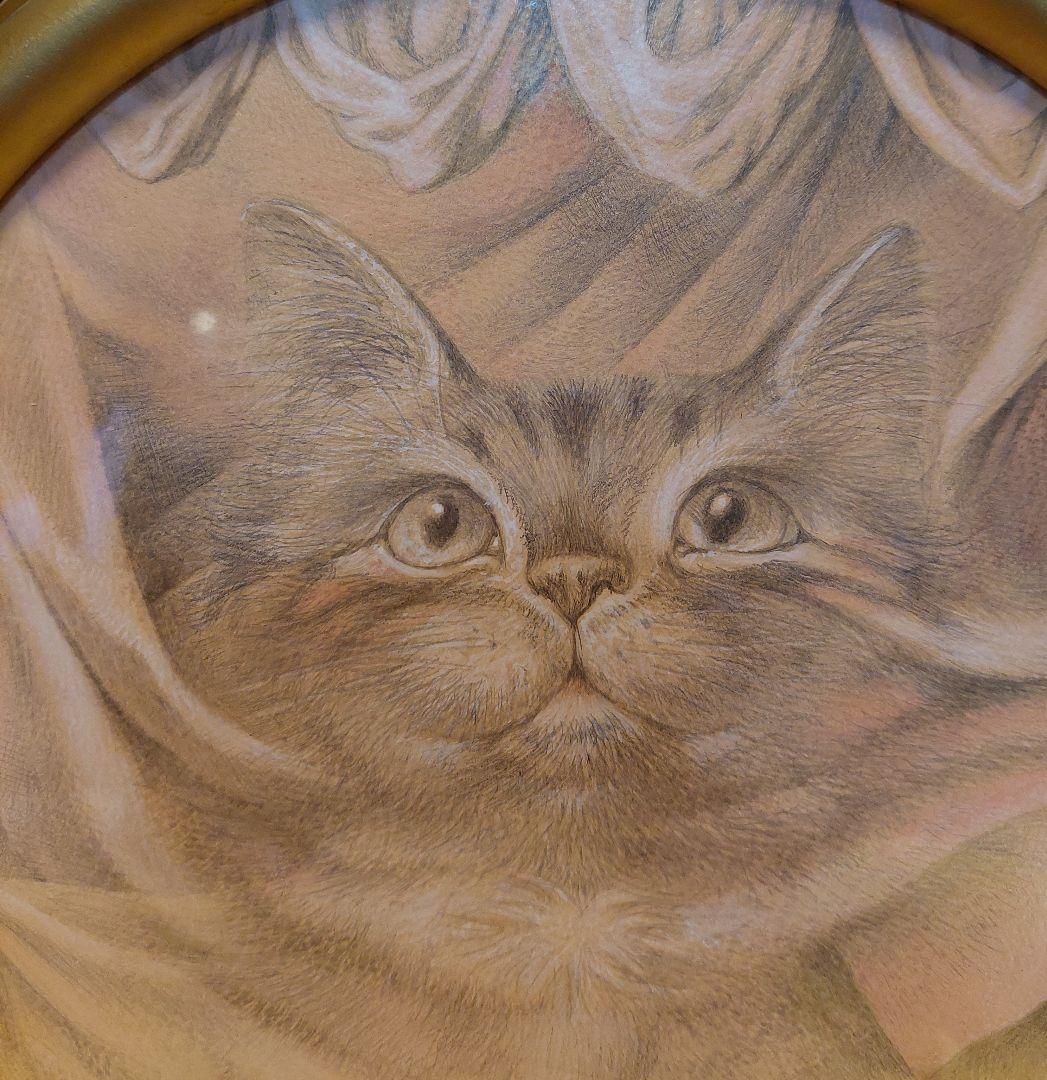 建石修志さん絵画「木の枝の上に例のチェシャー猫が」