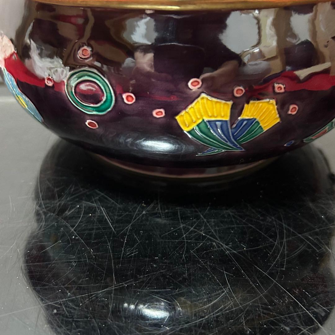 紫交趾宝尽砂金袋水指　茶道具懐石茶箱鵬雲斎坐忘斎淡々斎即中斎棗水指茶碗棗茶杓