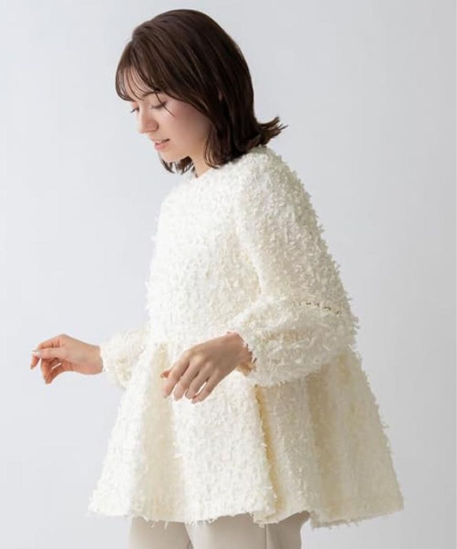 ✨極美品✨SONO ソーノ エアリーツイード ティアードフレアブラウス ペプラム