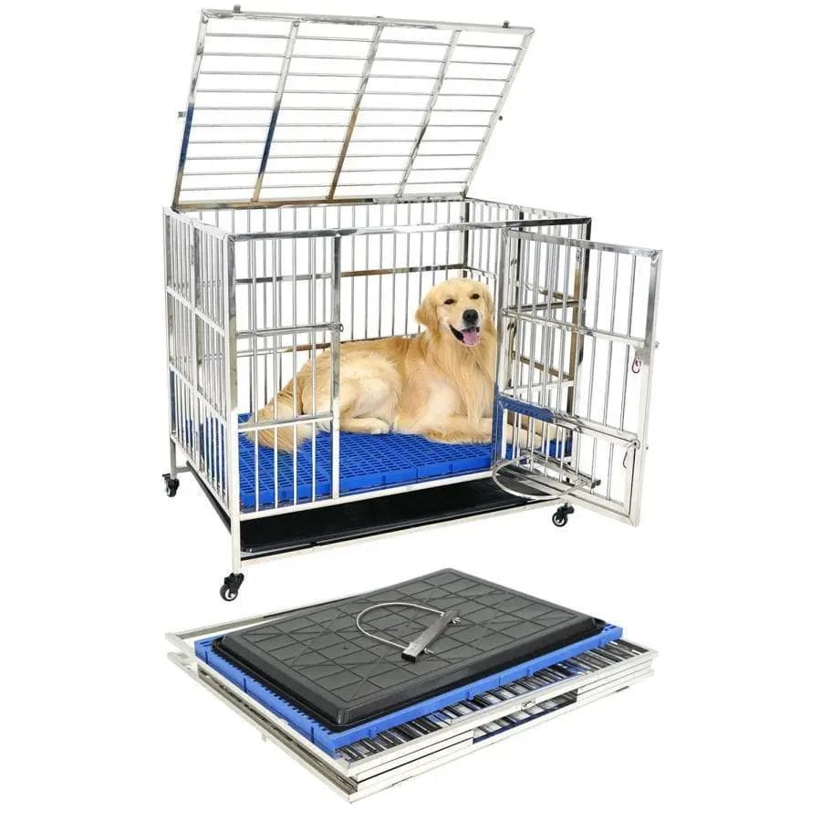 ⭐︎新品⭐︎ペット犬小屋 犬用ケージ 大型犬 ステンレス ケージ 折りたたみ