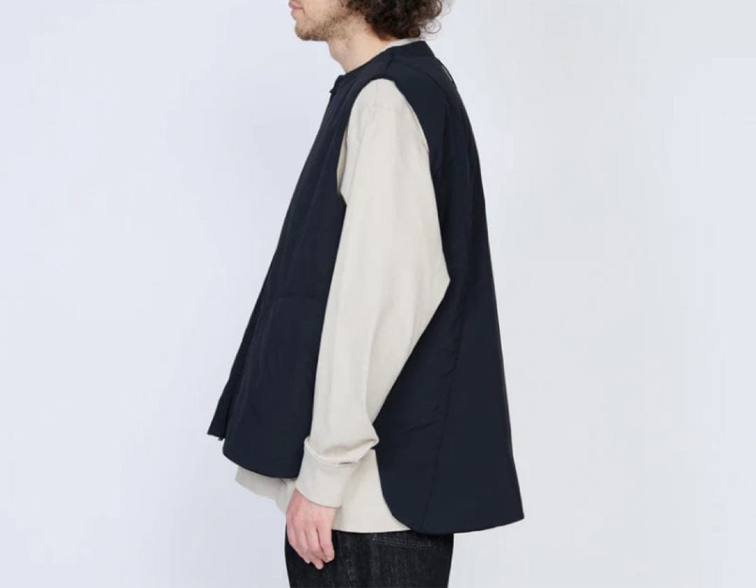 【美品】UNTRACE アントレース ジッパーベスト 2 ダークネイビー L