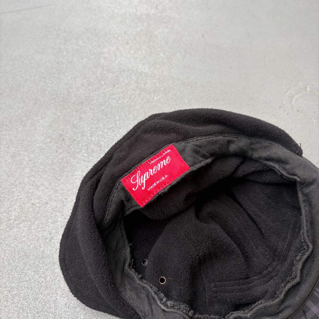 Supreme USA製 マフキャップ　フリース　チェック地　boxlogo