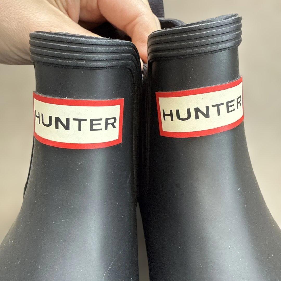 HUNTER レインブーツ ブラック 長靴 サイドゴア