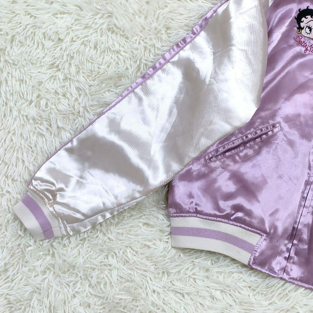 希少 ベティーブープ 刺繍 M スカジャン 別珍 ピンク バイク ベティちゃん