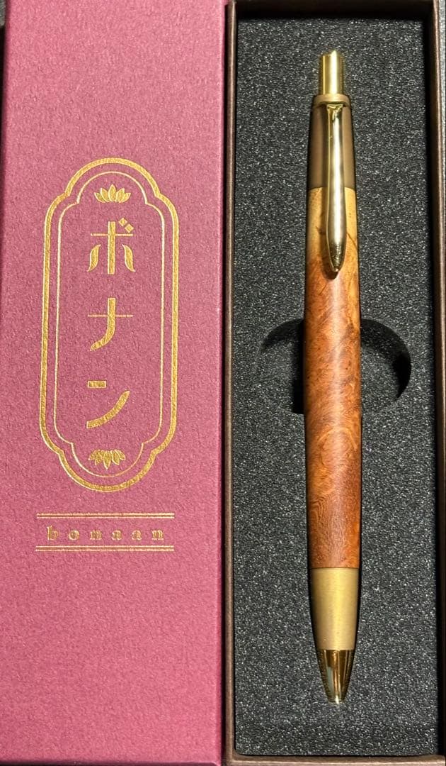 【保証書あり】ボナンペン シャープペン(本花梨コブ源平/真鍮金具)