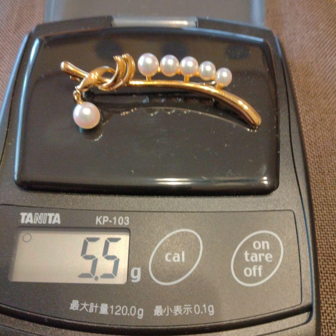 ミキモト　k18YG アコヤ真珠　エレガントブローチ