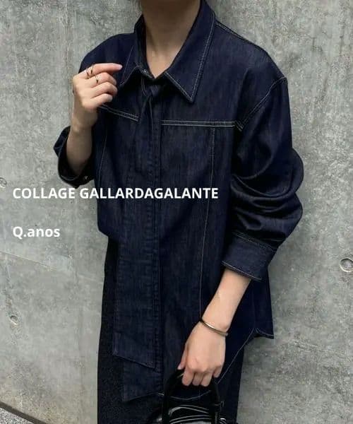 ひ*4様 【新品】ボウタイデニムシャツ コラージュガリャルダガランテ Q.ano