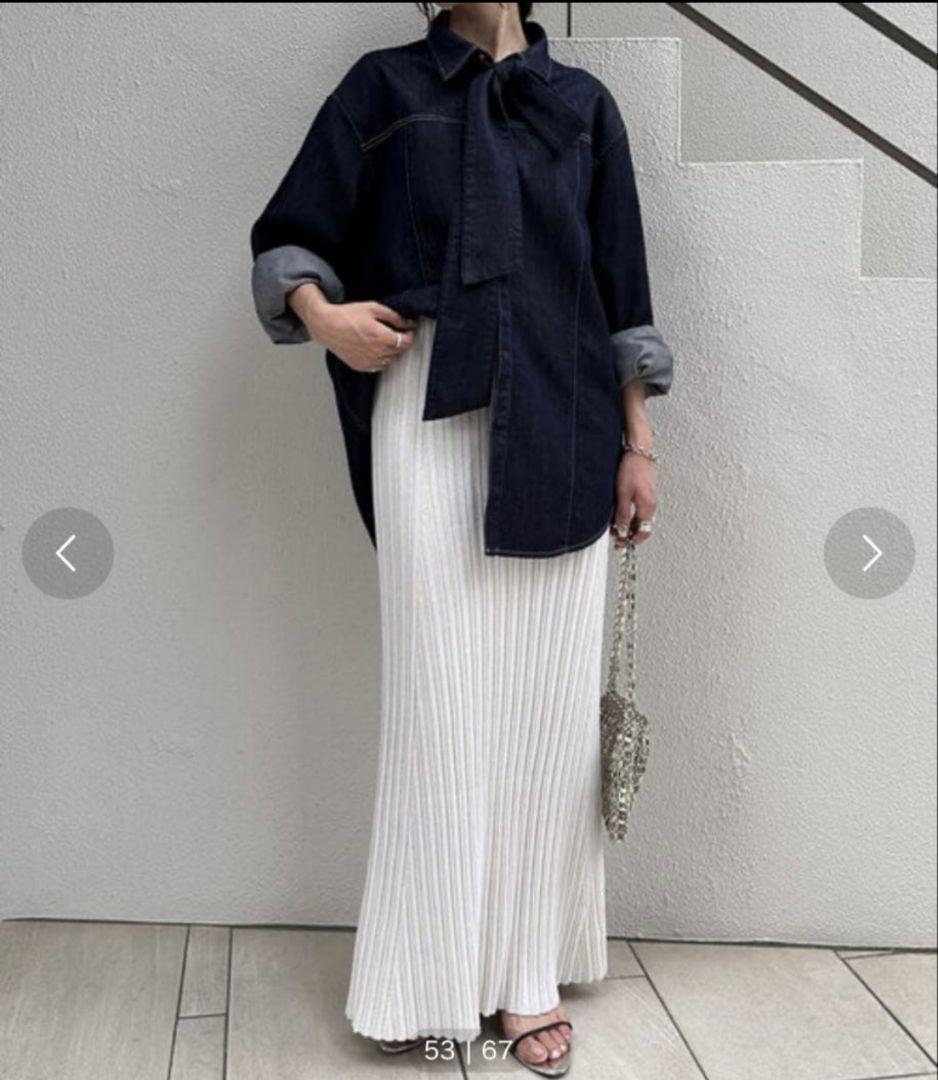 ひ*4様 【新品】ボウタイデニムシャツ コラージュガリャルダガランテ Q.ano