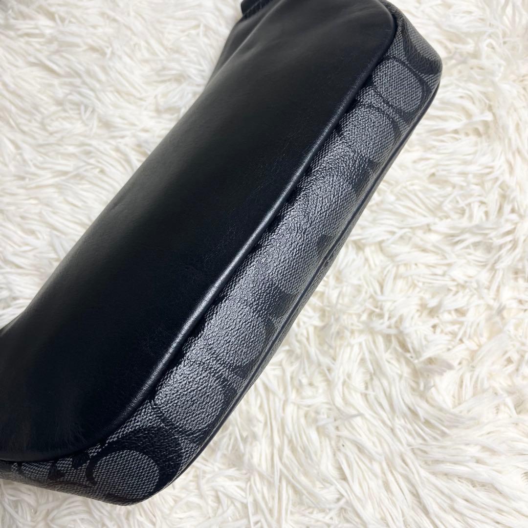 【未使用】COACH＊ボディバッグ シグネチャー チャコール PVC