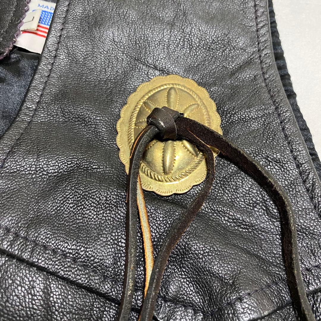 USA製 BRANDED GARMENTS 本革 レザーベスト コンチョ