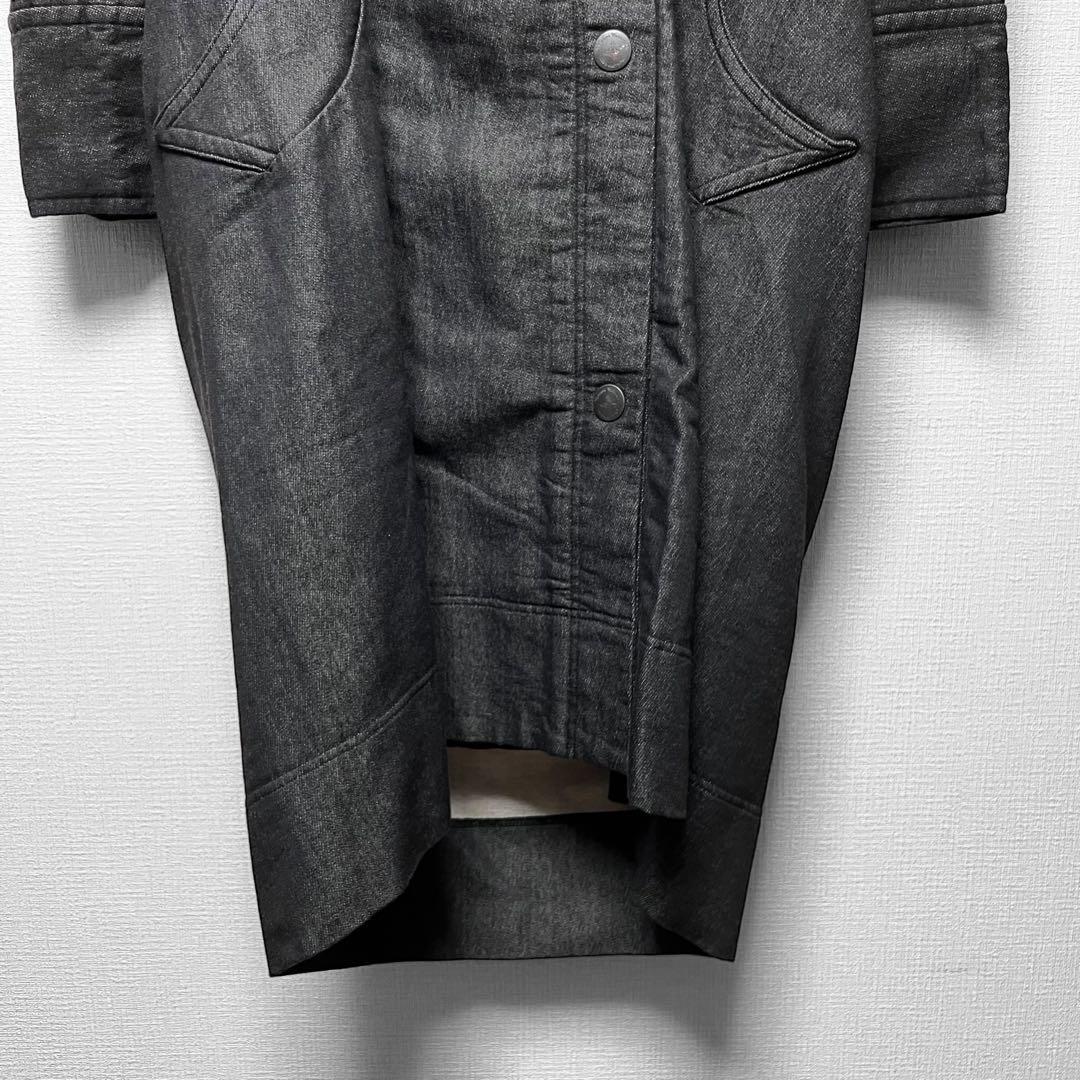 ヴィヴィアンウエストウッド ビッグフード デニム調コート 変形 ロング丈 38