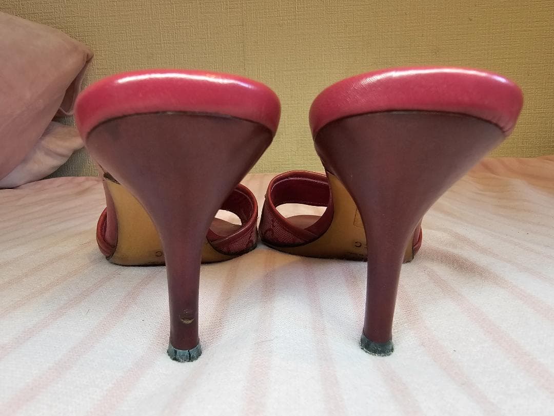 ヴィンテージ グッチ ラズベリー モノグラム キャンバス ホースビット