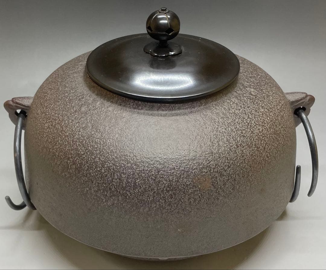 人間国宝　高橋敬典　鬼面風炉釜　釜釻　共箱　栞